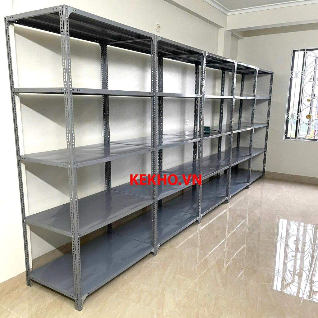 kệ sắt v lỗ dài 1.2m x rộng 0,5m x cao 2m x 5 tầng